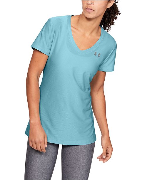 Under Armour Women S Ua Tech V Neck T Shirt Reviews Women Macy S