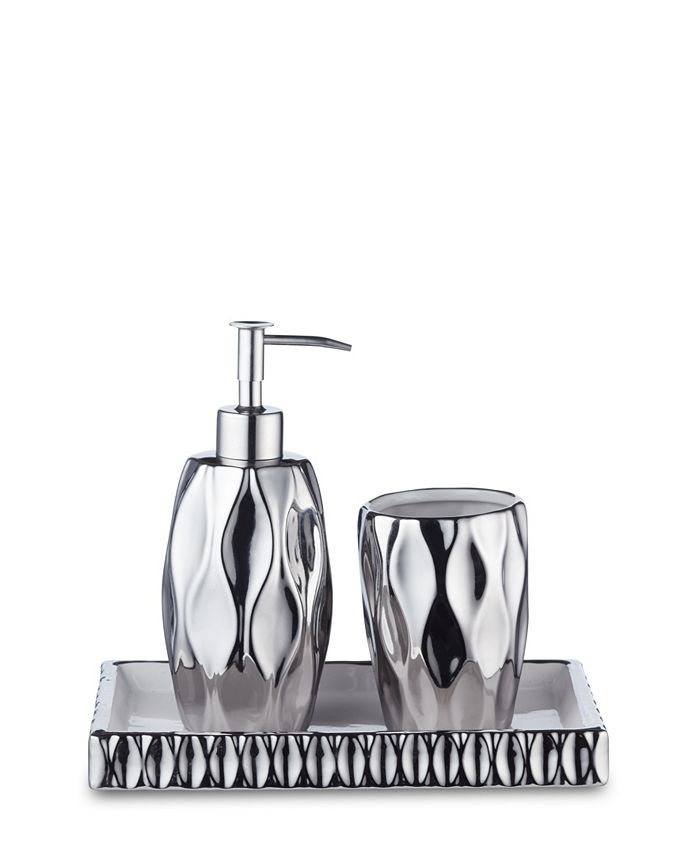 Roselli Trading Company Silver Wave 3 Piece Bath Accessory Set Macy's