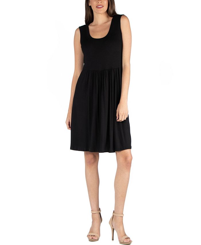 24seven Comfort Apparel Slim Fit Sleeveless A-Line Flare Dress - Macy's