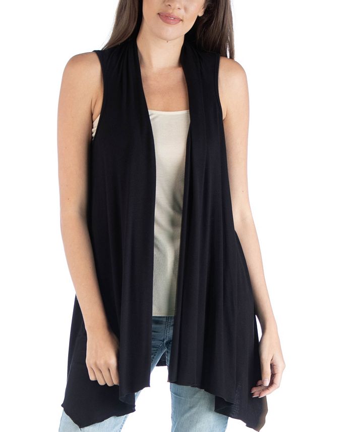 ZXZY Women Casual Sleeveless Open Front Tunic Vest Long Cardigan Tops Coat,  Black, Small : : Clothing, Shoes & Accessories