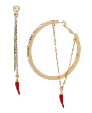 image of Jessica Simpson Chili Pepper Chain Hoop Earrings, 3