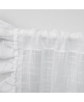 Curtains Jacinta Flippable Side Ruffle Sheer Rod Pocket Curtain Panel Pair, Set of 2