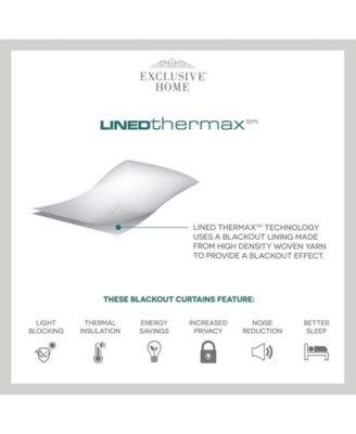 Curtains Marabel Lined Blackout Hidden Tab Top Curtain Panel Pair, 54" x 96", Set of 2