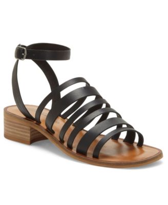 black leather with suede women's camilia sandals