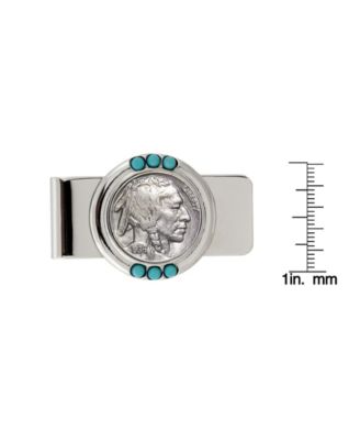 Men's Buffalo Nickel Turquoise Coin Money Clip