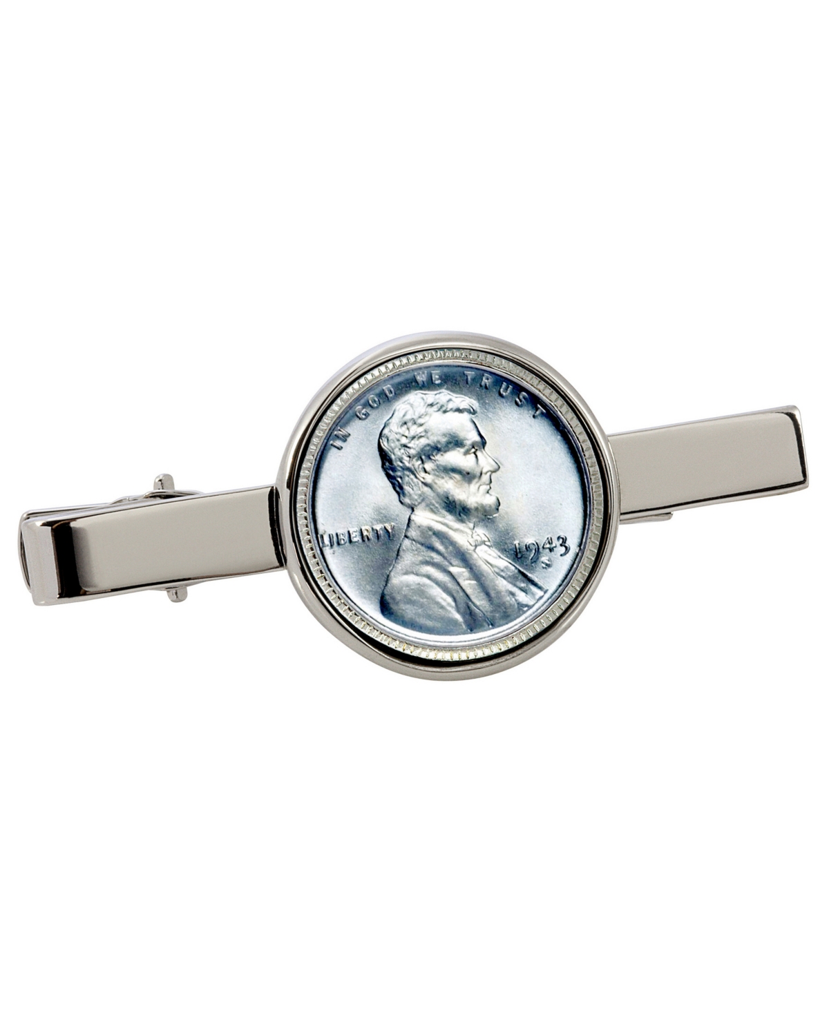 1943 Lincoln Steel Penny Coin Tie Clip - Silver