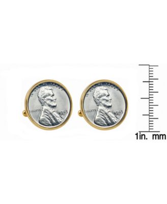 1943 Lincoln Steel Penny Bezel Coin Cuff Links