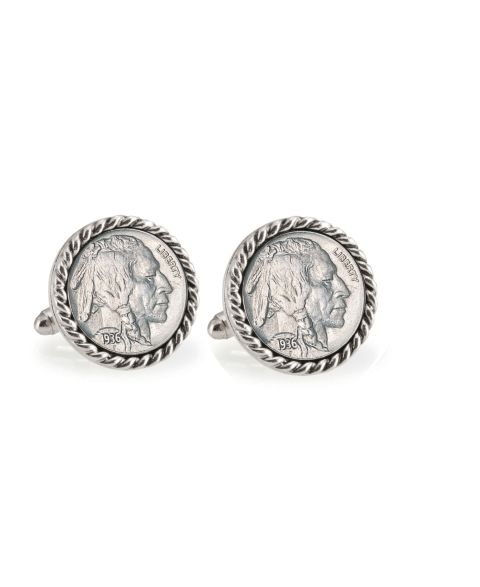 Мужские запонки American Coin Treasures Buffalo Nickel Rope Bezel Coin Cuff Links