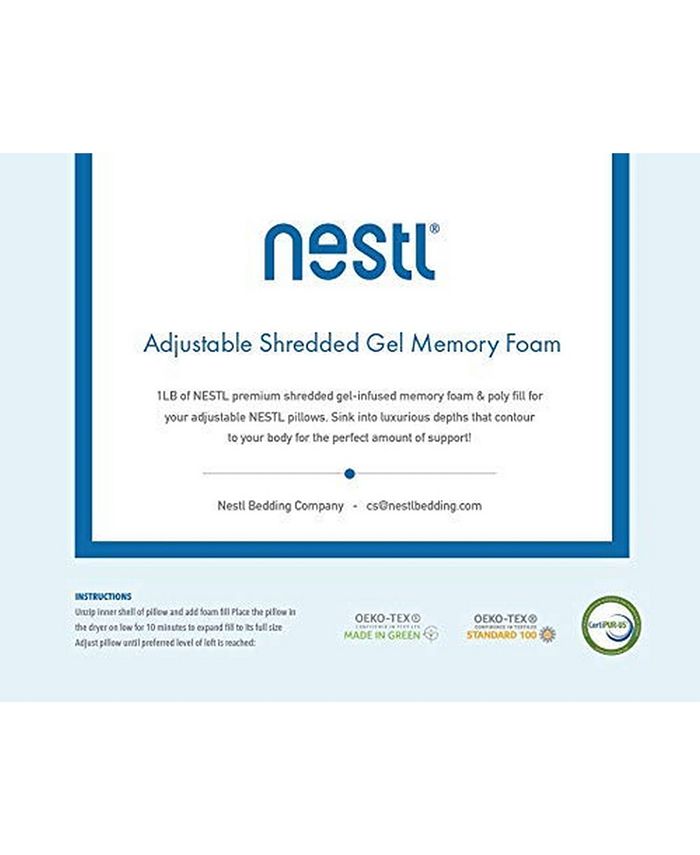 Nestl Bedding Shredded Gel Memory Foam Fill for Your Adjustable Nestl