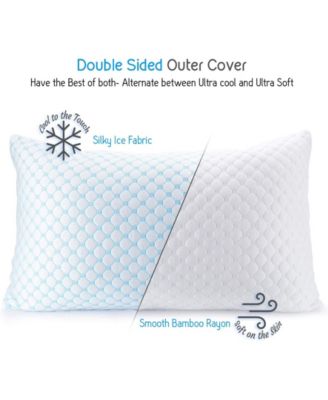 Heat and Moisture Reducing Ice Silk and Gel Infused Memory Foam Pillow, King