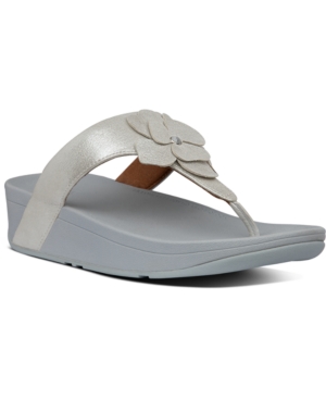image of FitFlop Lottie Corsage Suede Thong Sandals Women-s Shoes
