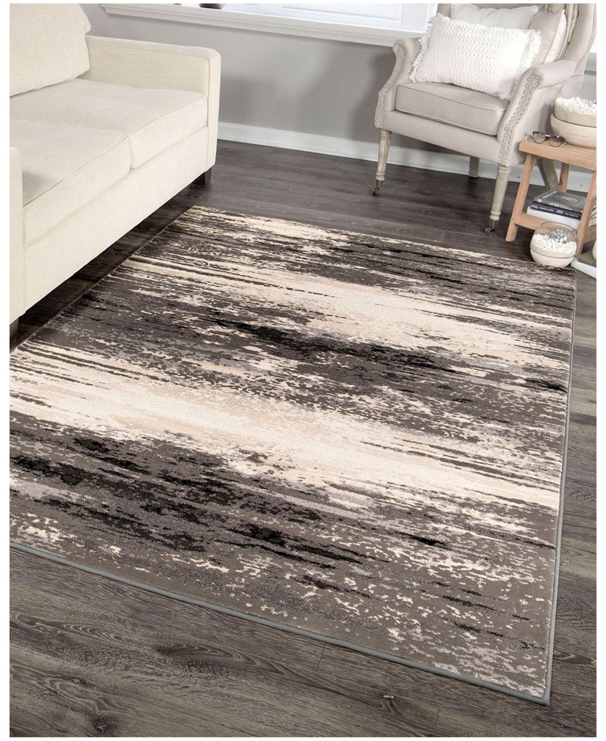 Closeout! Orian Illusions Devonridge Charcoal Area Rug