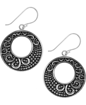 image of Essentials Decorative Disc Drop Earrings in Fine Silver-Plate