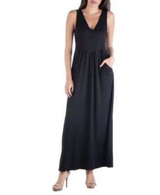 sleeveless v neck maxi dress