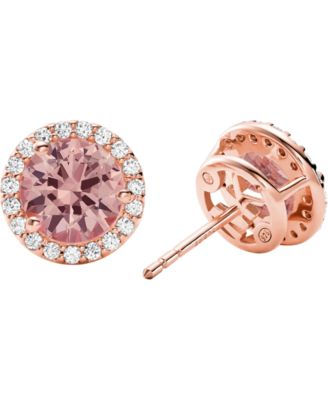 Michael Kors - 14k Rose Gold-Plated Sterling Silver Crystal Stud Earrings
