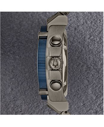 Bulova - Men's Chronograph Precisionist Gray Stainless Steel Bracelet Watch 46.5mm