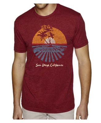 Men's Cotton/Poly Blend Word Art T-Shirt - Cities in San Diego