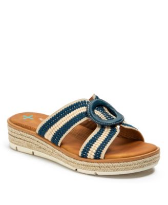 navy and cream sandals