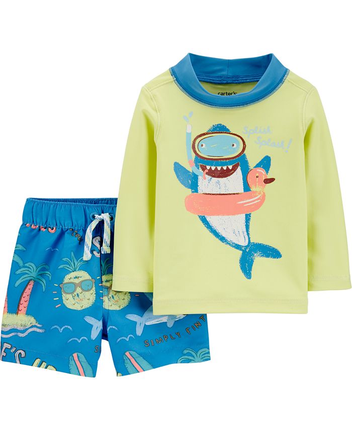 Carter's Baby Boys 2Pc. Shark Rashguard & Trunks Swim Set Macy's