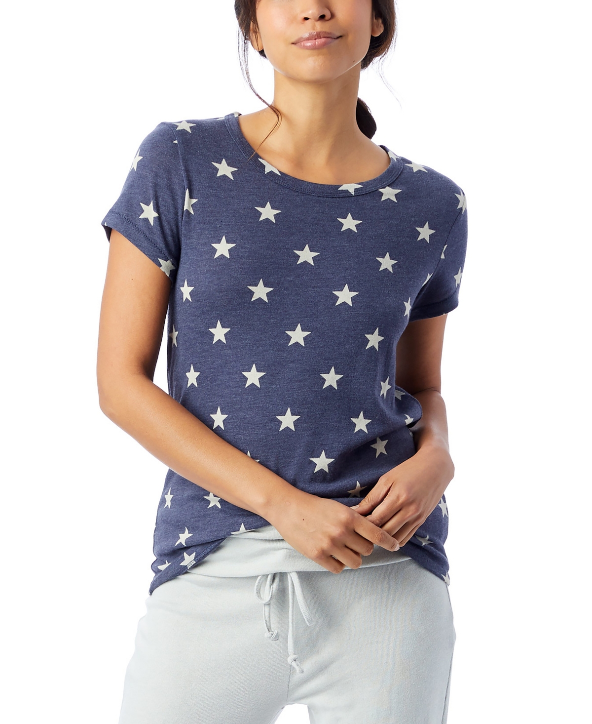 Women's Ideal Printed Eco-Jersey T-shirt - Indigo Stars