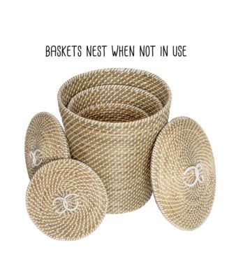Set of 3 Nesting Seagrass Snake Charmer's Baskets