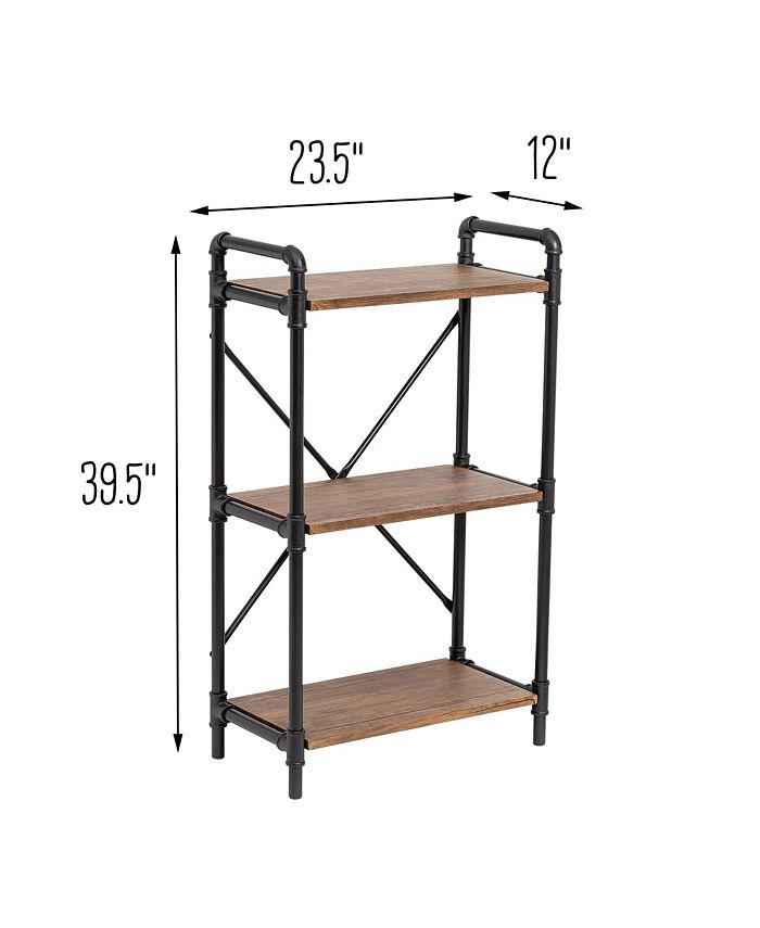 Honey Can Do 3Tier Industrial Black Bookshelf Macy's
