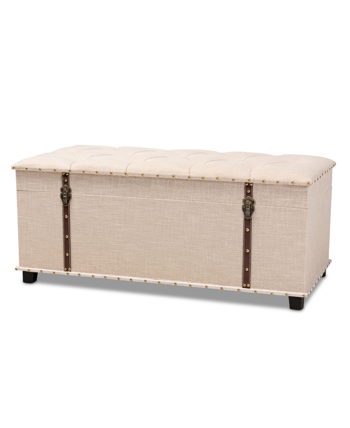 Kyra Modern and Contemporary Upholstered Storage Trunk Ottoman