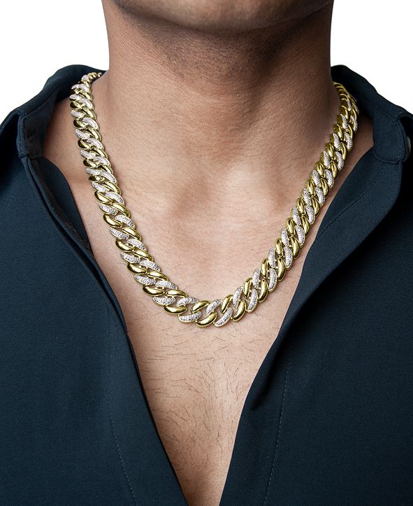 Macy's Men's Diamond Link 20" Chain Necklace (1/2 ct. t.w.) in 14k Gold