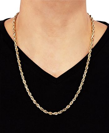 Macy's - Men's Glitter Rope 24" Chain Necklace in 14k Gold
