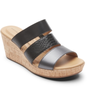 image of Rockport Women-s Lyla Strappy Wedge Sandals Women-s Shoes