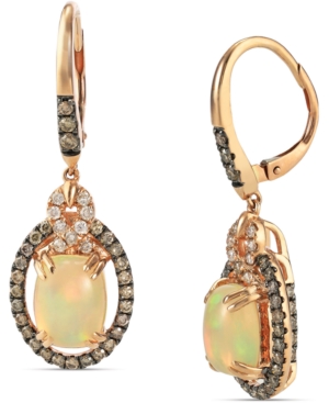 image of Le Vian Neopolitan Opal (2 ct. t.w) & Diamond (7/8 ct. t.w.) Drop Earrings in 14k Rose Gold