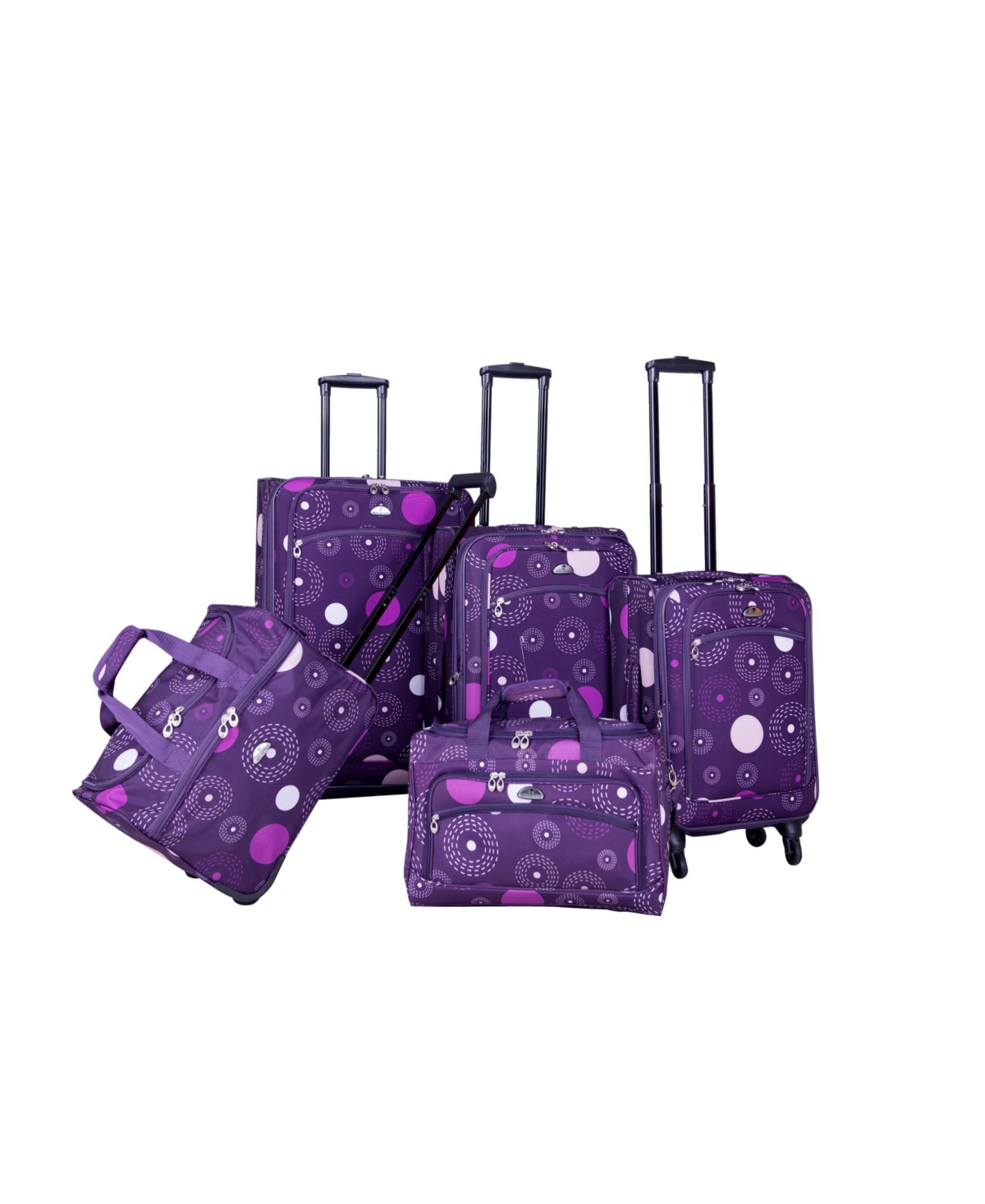 Fireworks 5 Piece Spinner Luggage Set - Purple