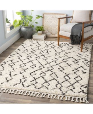 Berber Shag BBE-2301 Charcoal 7'10" x 7'10" Square Area Rug