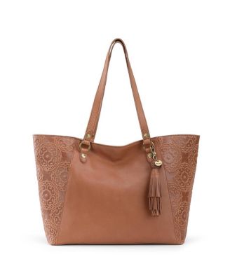 brown leather shopper bag