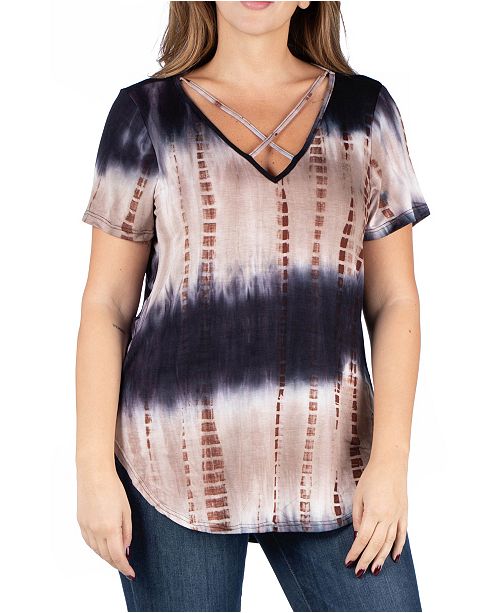 24seven Comfort Apparel Women S Plus Size Bohemian Criss Cross