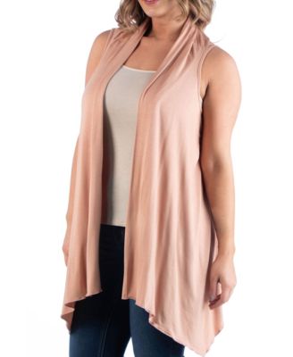 Plus Size Asymmetric Open Front Cardigan Sweater