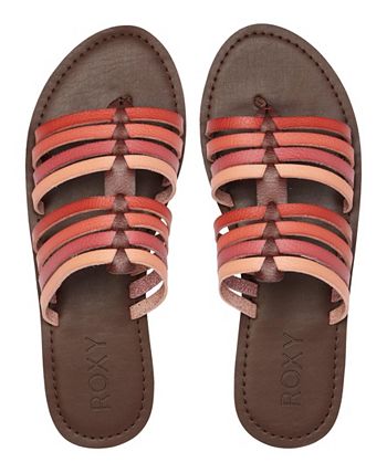 Roxy Women's Tia Slip-On Sandals – Faux Leather Multi-Strap Slide Sandals | Embroidered Roxy Script, Rubber Outsole - View #9
