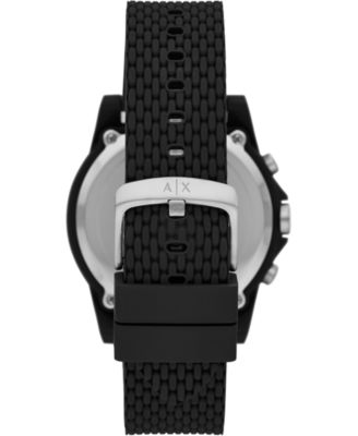 Men's Chronograph Outerbanks Black Silicone Strap Watch 44mm