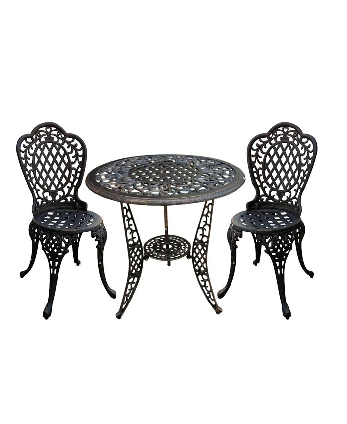 Noble House Bruce 3 Pieces Outdoor Cast Bistro Set Macy's