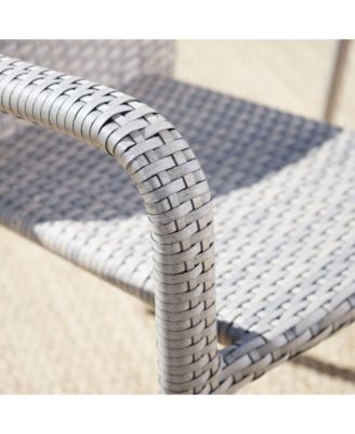 Aurora Outdoor Armed Stack Chairs with Frame, Set of 2