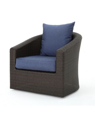 Darius Outdoor Framed Swivel Club Chair with Cushions