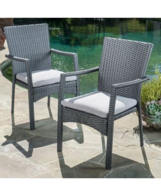 Corsica Outdoor Dining Chair with Cushions, Set of 2