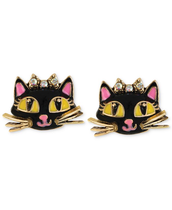 Betsey johnson cat stud best sale earrings
