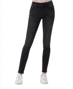 image of Vervet Mid Rise Double Button Skinny Jeans
