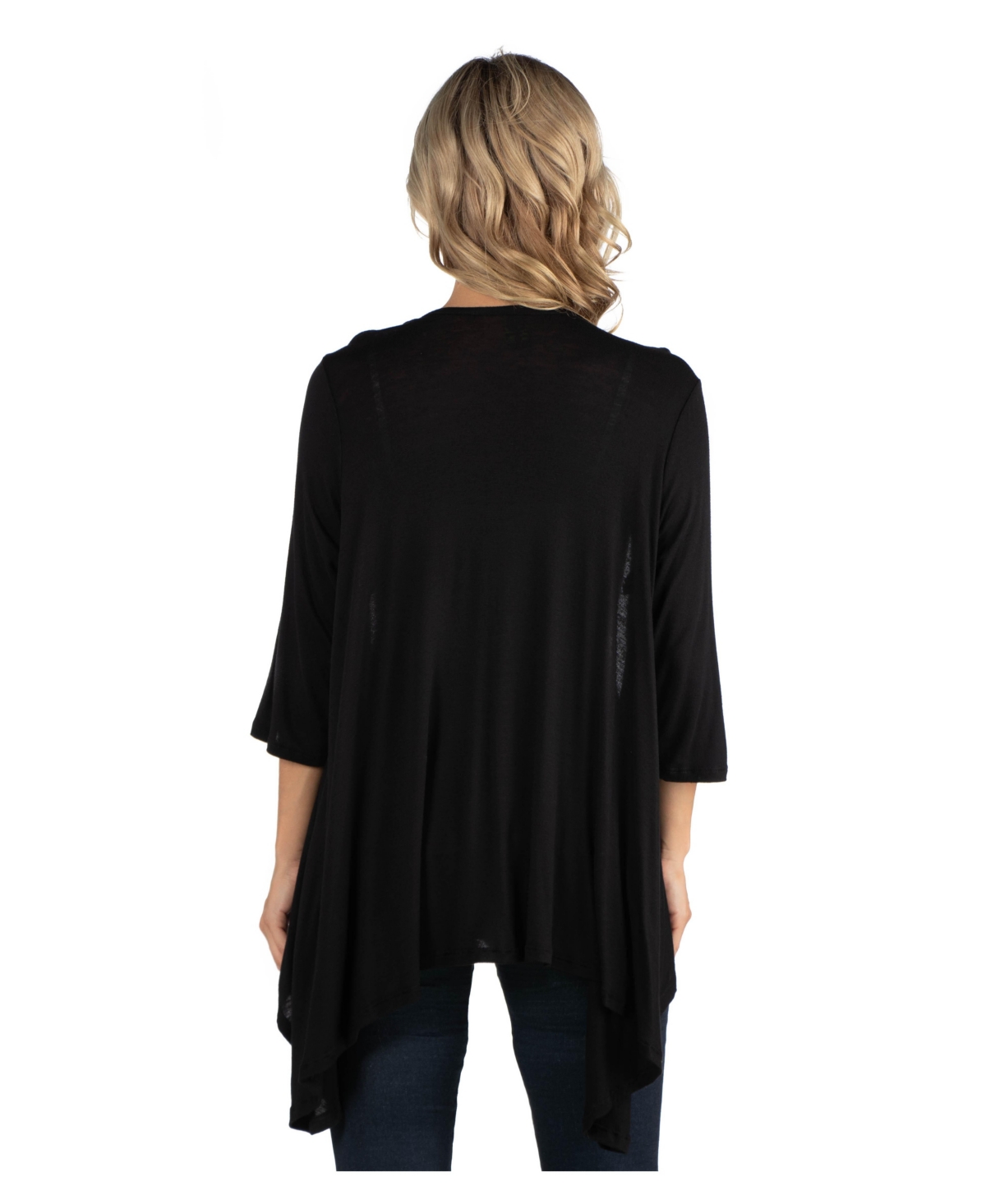 24seven Comfort Apparel Elbow Length Sleeve Maternity Open Cardigan