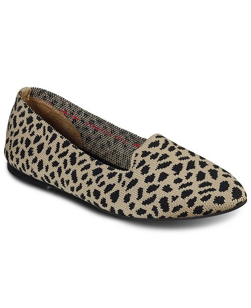 Skechers Women S Cleo Knitty Kitty Slip On Casual Ballet Flats From