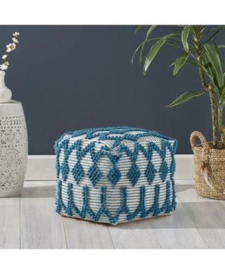 Noble House Birchglen Boho Ottoman Pouf - Macy's