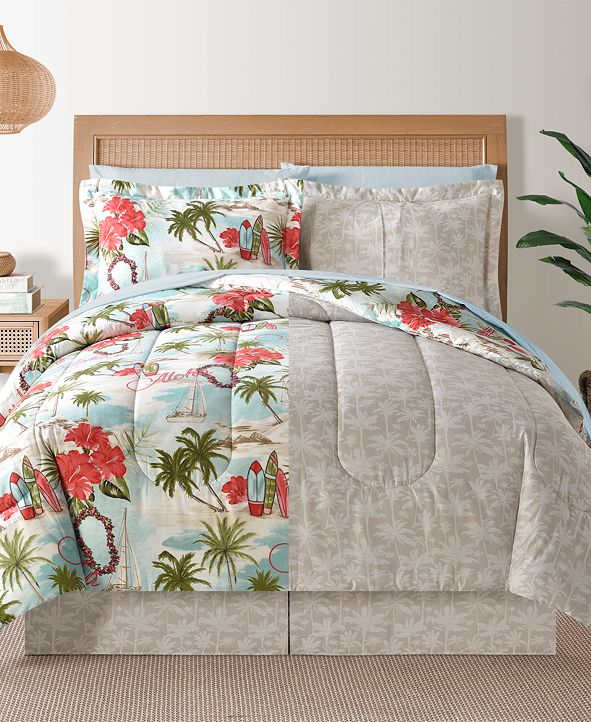 Sunham Fairfield Square Hawaii Multi 8Pc Full Comforter Set & Reviews - Bed in a Bag - Bed ...