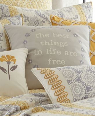 St. Claire Floral Embroidered Decorative Pillow, 14" x 18"