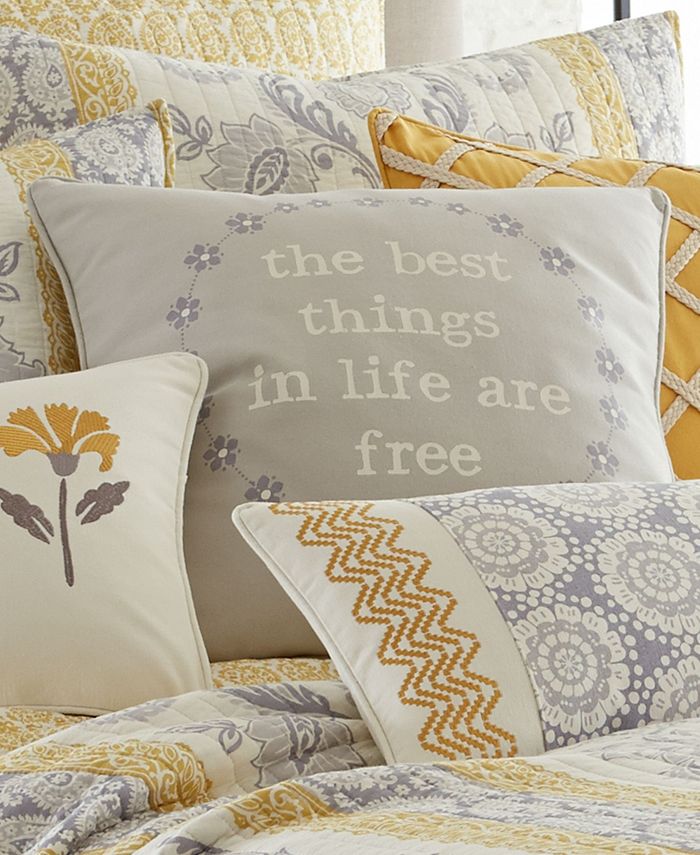 Levtex Home St. Claire Floral Embroidered Decorative Pillow, 14" x 18